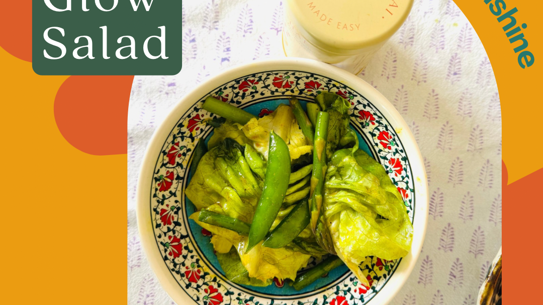 Glow Chai Salad next to Glow Chai Tin